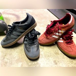 Two pairs of Adidas Sambas